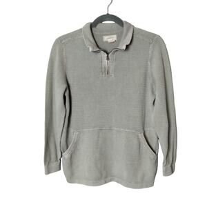 Carbon 2 Cobalt Mens Sz L Refresh Quarter Zip Sweater Cotton Seed Stitch Texture